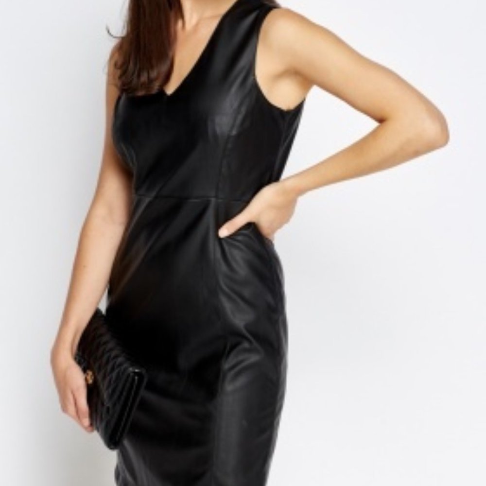Charlotte Russe Faux Leather black dress